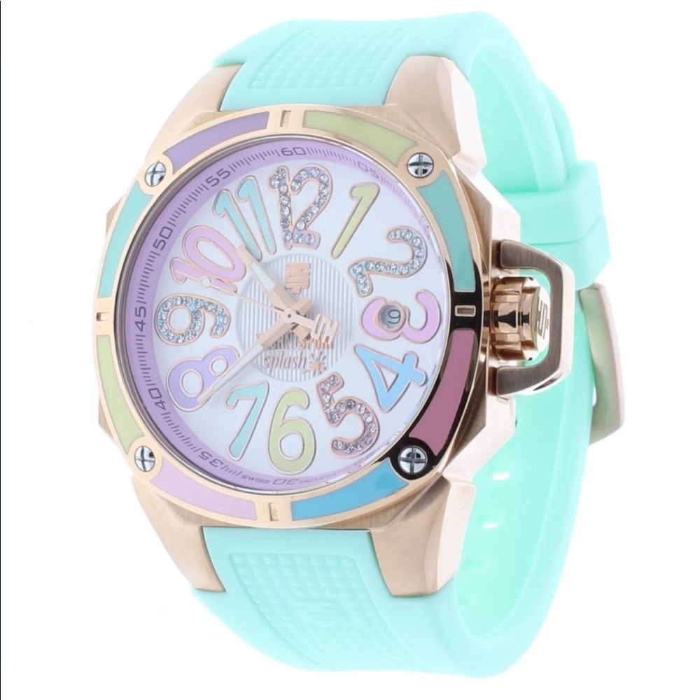 TechnoSport Watch  2 bands Mint Green Ocean blue